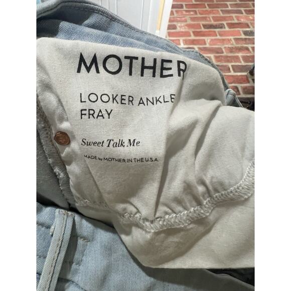 Mother Looker Ankle Fray Jeans Sweet Talk Me Light Wash Size 26 - Picture 9 of 12